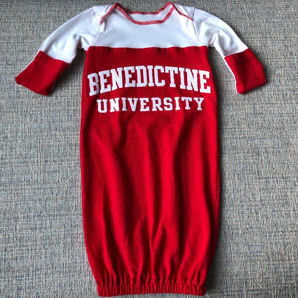 Benedictine University Eagles Handmade upcycled t-shirt newborn sleep sack